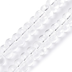 Прозрачный Прозрачные стеклянные бусины, рондель, прозрачные, 8x4.5 мм, отверстие : 1.2 мм, около 80~81 шт / нитка, 14.37~14.57 дюйм (36.5~37 см)
