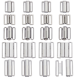 Платина 20 шт. 5 стили литые зажимы для бикини, запасная часть застежки бюстгальтера, нижнее белье с застежкой спереди, платина, 17~29.5x14.5~29.5x1.5~4 мм, внутренний диаметр: 14.5~25x1.8~3 мм, 4 шт / стиль