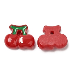 Вишня Непрозрачные фруктовые кабошоны из смолы, для изготовления ювелирных изделий, вишня, 22x26x9 мм