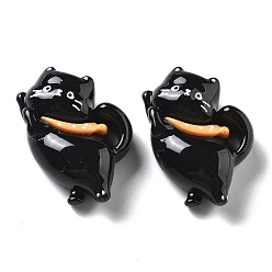 Черный Кабошоны из смолы, кошка, чёрные, 26x22.5x8.5 мм