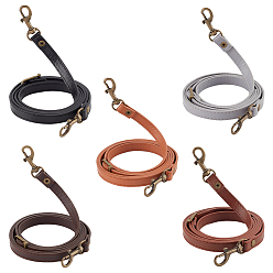 (52) Непрозрачная лаванда 5шт 5 цвета ручки для сумок из искусственной кожи, с поворотными рым-болтами из цинкового сплава с карабинами, для аксессуаров для замены сумок, разноцветные, 110~125x1.2 см, 1 шт / цвет