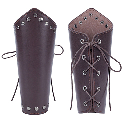 Кокосово-Коричневый Регулируемые браслеты из кожаного шнура pu, с восковым шнуром и железной находкой, перчатка браслет, манжета на запястье, кокосового коричневый, 22x25x0.23 см