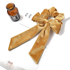 Цвет Древесины Бархатные резинки для волос, аксессуары для волос для женщин и девочек, бантом, деревесиные, 150x90 мм