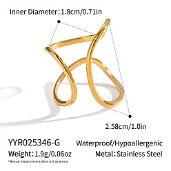 Настоящее золото 18K 304 открытые манжеты из нержавеющей стали для женщин, реальный 18 k позолоченный, 25.8 мм, внутренний диаметр: 18 мм