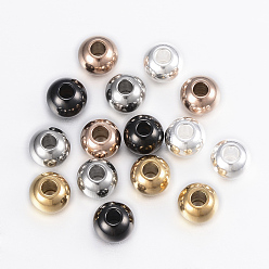 Gemischte Farbe 304 Edelstahlkugeln, Runde, Gemischte Farbe, 6x5 mm, Bohrung: 2 mm