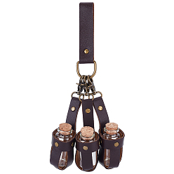 Кокосово-Коричневый Сумка из искусственной кожи с 3пробковыми стеклянными бутылками, боковая сумка-подвеска для ролевых игр на Хэллоуин, кокосового коричневый, 270 мм