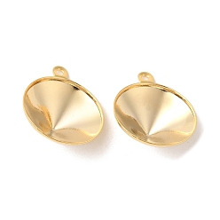 Золотой Ионное покрытие (ip) 304 подвеска из нержавеющей стали с заостренной задней частью и стразами, конус, полированный, золотые, пригодный для стразов 13.5 мм, 17x14.5x5.5 мм, отверстие : 1.2 мм