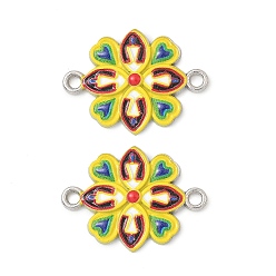 Платина 3d печатные соединительные подвески из сплава, желтые цветочные ссылки, платина, 19x25x3 мм, отверстие : 1.8 мм