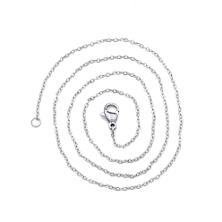 Нержавеющая Сталь Цвет Не тускнеет 304 ожерелье из нержавеющей стали с цепочками для мужчин и женщин, цвет нержавеющей стали, широк: 1.2 мм, 17.72 дюйм (45 см)