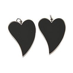 Нержавеющая Сталь Цвет 304 подвески из нержавеющей стали, с эмалью и кольцом для прыжков, шарма сердца, цвет нержавеющей стали, 25x18x1.5 мм, отверстие : 2.5 мм