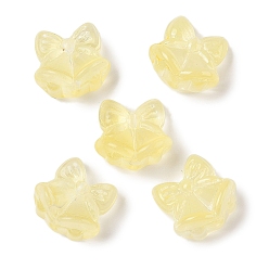 Желтый Прозрачная аэрозольная краска стеклянные шарики, Рождественский колокольчик, желтые, 15.5x16.5x10.5 мм, отверстие : 1.4 мм