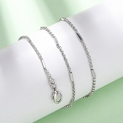 Платина Латунные кубические звенья цепи роло ожерелья, с карабин-лобстерами , стойки покрытие, долговечный, платина, 16.26 дюйм (41.3 см)