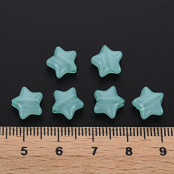 Medium Aquamarine Imitation Jelly Acrylic Beads, Star, Medium Aquamarine, 9x9.5x5.5mm, Hole: 2.5mm, about 2050pcs/500g