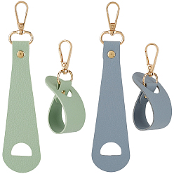 (52) Непрозрачная лаванда 4 шт. 2 цвета искусственная кожа зажимы для шляп, с поворотной застежкой из сплава, разноцветные, 180 мм, 2 шт / цвет