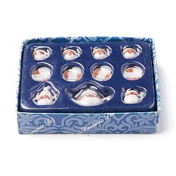 Красный Фарфоровые чайные сервизы, украшение дома, чайник, чашка и блюдце, красные, 102x77x25 мм, 11 шт / комплект