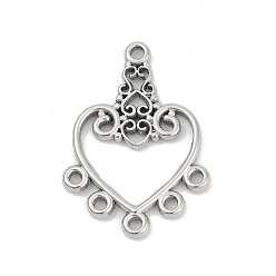 Нержавеющая Сталь Цвет 304 нержавеющей стали ссылки люстра компонент, сердце, цвет нержавеющей стали, 30.5x21.5x2 мм, отверстия : 1.6 mm и 1.8 мм