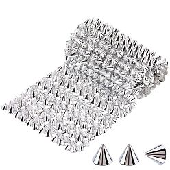 Серебро 1пакет пластиковый конусообразный заклепка, с 1шт. подарочными мешочками из органзы, серебряные, 10x7 мм, 0.5 ярдов / мешок