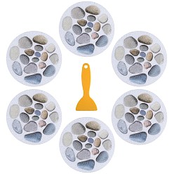 Разноцветный 8шт. противоскользящие наклейки для ванны из ПЭВА с скребком, плоско-круглые, красочный, 149x1 мм