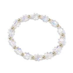 Clear AB Glass Bear Beaded Stretch Bracelets for Women, Clear AB, Inner Diameter: 2-1/8 inch(5.3cm)