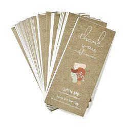 Лист Спасибо стикер, бумажные герметизирующие наклейки с покрытием, прямоугольник с рисунком слова, для подарочной упаковки уплотнительная лента, лист, 156x65x0.1 мм, наклейка: 150x60 мм, 50sheets / мешок