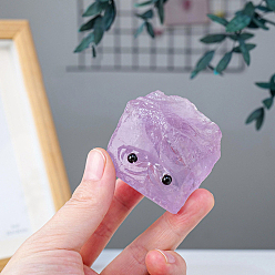 Аметист Украшение дисплея скульптуры из натурального аметиста, для домашнего офисного стола, еж, 48~55x38~45 мм