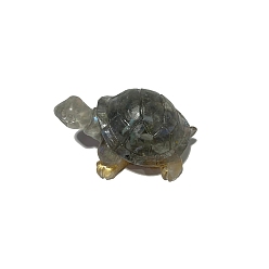 Лабрадорита Украшение для дисплея морской черепахи из смолы, с натуральной лабрадоритовой крошкой внутри для украшения стола домашнего офиса, 45x30x25 мм