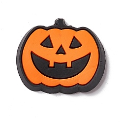 Orange Halloween Theme PVC Cabochons, Pumpkin, Orange, 22.5x26.5x3.5mm