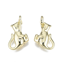 Light Gold Rack Plating Alloy Pendants, Cadmium Free & Nickel Free & Lead Free, Leopard, Light Gold, 28.5x16x5mm, Hole: 2mm