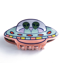 Лосось Заколки для волос из ПВХ в форме космического корабля, аксессуары для волос для женщин и девочек, salmon, 50x95x39 мм