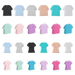 (52) Непрозрачная лаванда 24 шт 24 стиль пищевых экологически чистых силиконовых бусин, женская и мужская одежда медсестры, разноцветные, 25~26x22~26.5x8 мм, отверстие : 2.5 мм, 1 шт / стиль