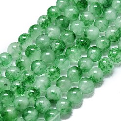 Зеленый лайм Натуральный Malaysia нефритовые бусы пряди, окрашенная и подогревом, круглые, зеленый лайм, 6~6.5 мм, отверстие : 1 мм, около 60~62 шт / нитка, 14.96 дюйм (38 см)