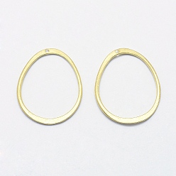 Без Покрытия Латунные подвески, без свинца, без кадмии и без никеля, овальные, сырой (без покрытия), 21.5x17x0.3 мм, отверстие : 0.5 мм