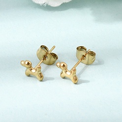 Dog 304 Stainless Steel Stud Earrings, Ion Plating(IP), Dog, 5.5x7mm