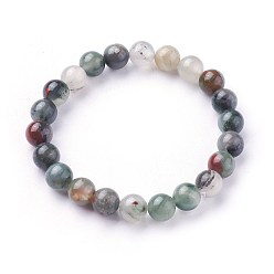 Bloodstone Natural African Bloodstone Stretch Bracelets, Round, 2 inch~2-1/8 inch(5.2~5.5cm), Beads: 8~9mm