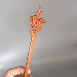 Цветок Деревянные палочки для волос, винтажные декоративные аксессуары для волос, цветочным узором, 180 мм