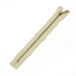 Dark Khaki Garment Accessories, Nylon Closed-end Zipper, with Metal Zipper Puller, Zip-fastener Component, Antique Bronze, Dark Khaki, 23.7~24.1x2.8x0.2cm
