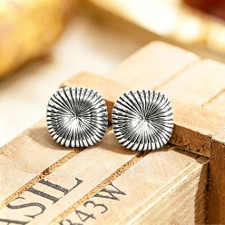 Antique Silver Brass Stud Earrings for Women, Square, Antique Silver, 12mm