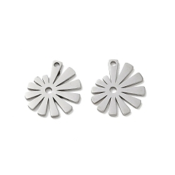 Stainless Steel Color 304 Stainless Steel Charms, Sunburst Charms, Stainless Steel Color, 15x13.5x1mm, Hole: 1.2mm
