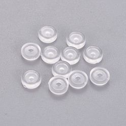 Clear Comfort Silicone Pads for Screw Back Clip on Earrings, Anti-Pain, Clip on Earring Cushion, Clear, 5.5x1.5mm, Hole: 1.6mm