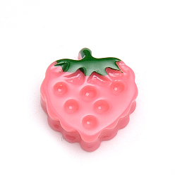 Light Coral Resin Cabochon Rhinestone Settings, Strawberry, Light Coral, Fit for 1.5mm rhinestone, 16x13x4~5mm