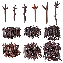 Кокосово-Коричневый 240 шт. 6 стили руки снеговика из смолы, ветки деревьев, искусственные оленьи рога, рога лося для рождественских поделок своими руками, кокосового коричневый, 49~78x14~20 мм, 40 шт / стиль