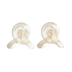 Beige Transparent Resin Cabochons, Bowknot, Beige, 26x25~25.5x8mm