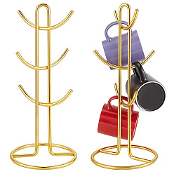 Golden 2Pcs Iron Mug Holder, Cup Holder, Golden, 173x390mm