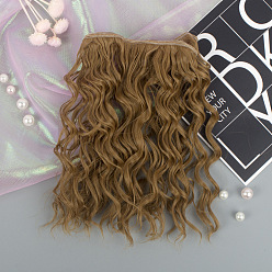 Dark Goldenrod High Temperature Fiber Long Instant Noodle Curly Hairstyle Doll Wig Hair, for DIY Girl BJD Makings Accessories, Dark Goldenrod, 150mm