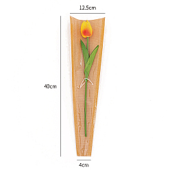 BurlyWood Kraft Paper Gift Bags, Single Flower Bouquets Wrapping Packaging, Suitable for Gift Giving Decoration, BurlyWood, 400x35~125mm, 50pcs/bag