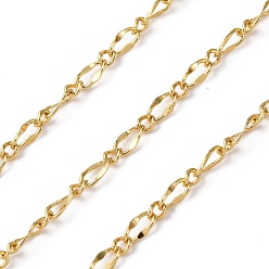 Настоящее золото 18K Латунные цепочки, без свинца и без кадмия, стойки покрытие, долговечный, с катушкой, пайки, реальный 18 k позолоченный, 5.3x2.7x0.3 mm и 3x2.3x0.5 mm