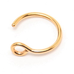 Золотой Кольцо в носу, 304 украшения для пирсинга из нержавеющей стали для нее, золотые, 9.5x9.5x1 мм, штифты : 1 мм, отверстие : 1.5 мм