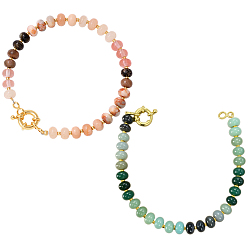 (52) Непрозрачная лаванда 2 шт. 2 браслеты из натуральных смешанных драгоценных камней, украшения для женщин, плоско-круглые, разноцветные, 7-7/8 дюйм (20 см), 1 шт / цвет