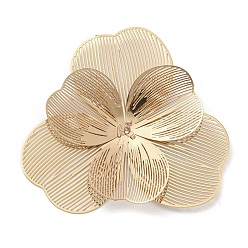 Light Gold Стойки обшивки латунь крышки шарика, долговечный, без кадмия, без никеля и без свинца, цветок, золотой свет, 40.8x45x3.5 мм, отверстие : 0.7 мм