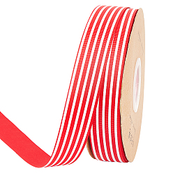Красный Grosgrain ленты, полосатый рисунок, для упаковки подарков, красные, 1 дюйм (24 мм), 50 ярдов / рулон (45.72 м / рулон)